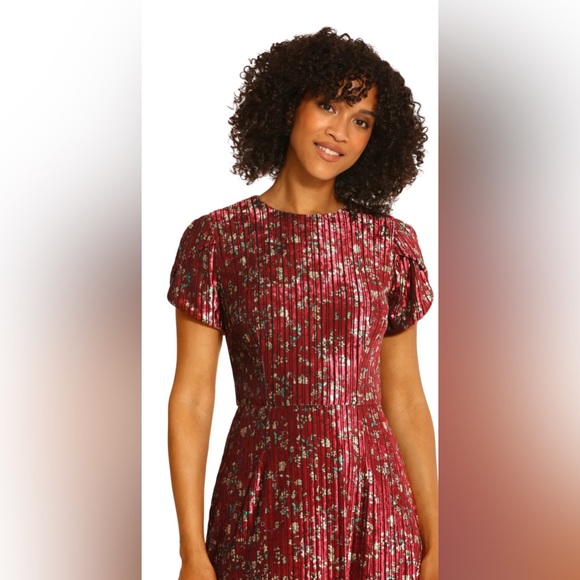 Maggy London Women's Tulip Sleeve Shark Bite Hem Midi Dress - Picture 4 of 9